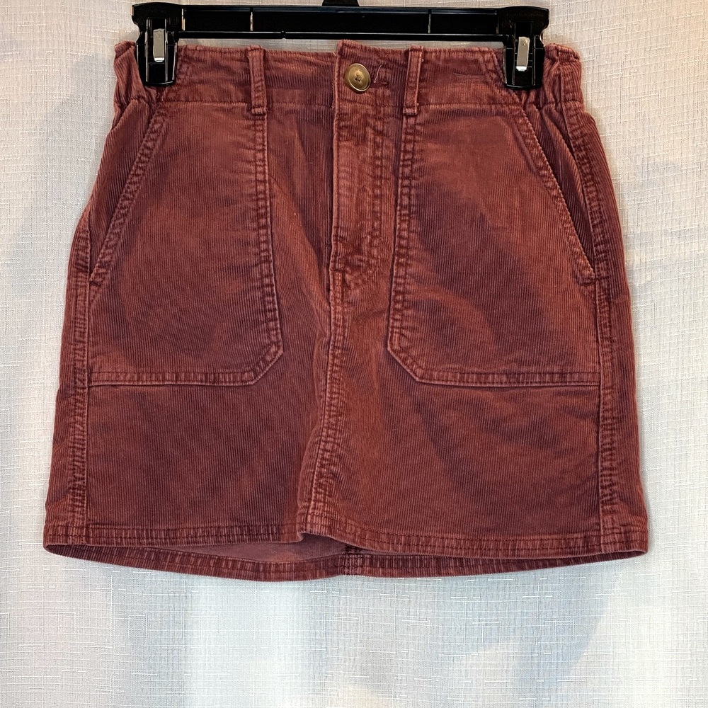 Rustic Pink Corduroy Skirt